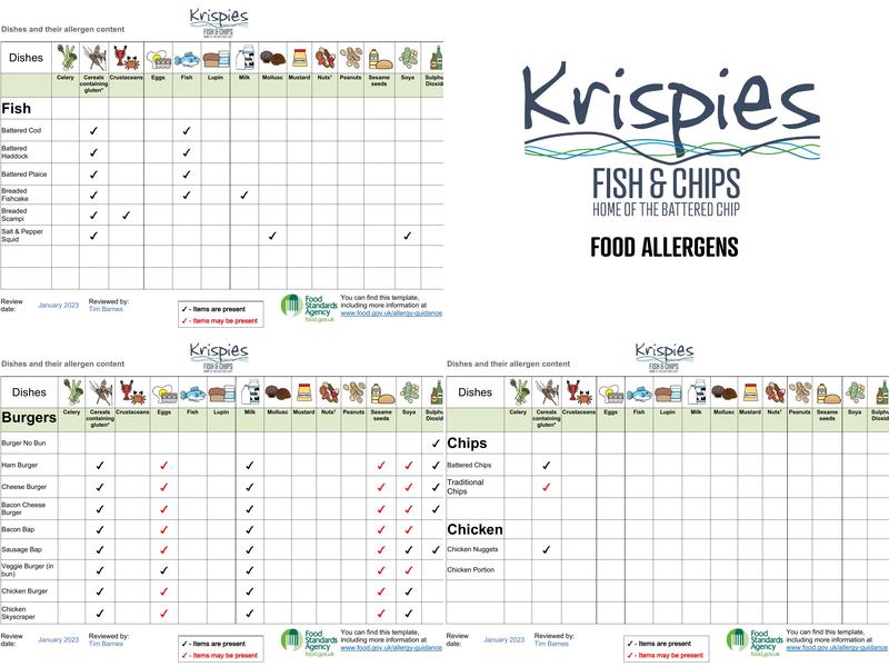 Krispies Menu