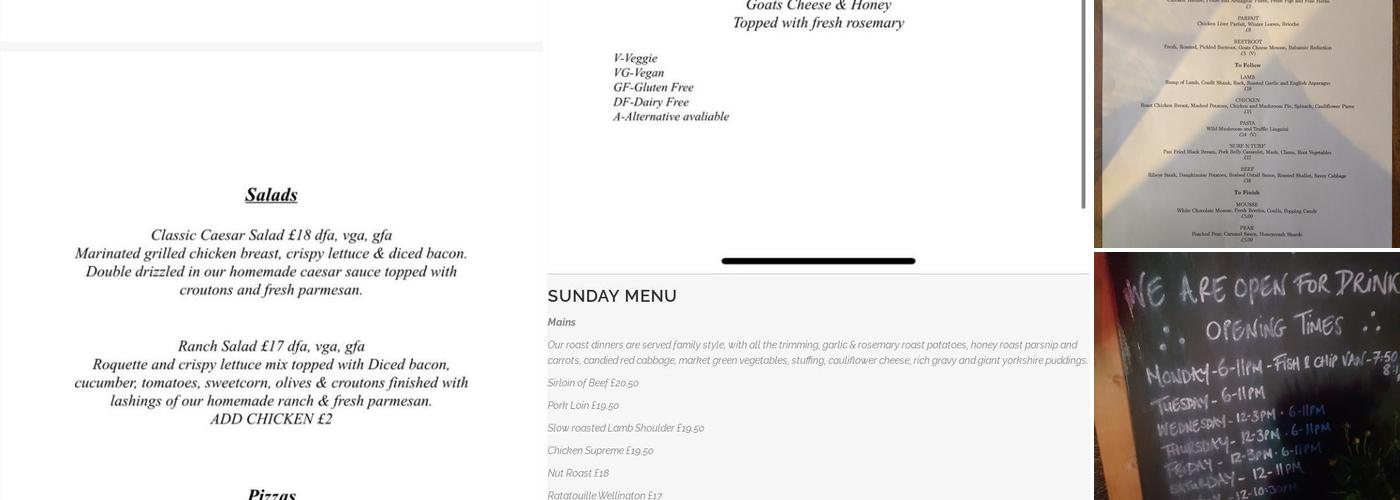 The Royal Oak Menu