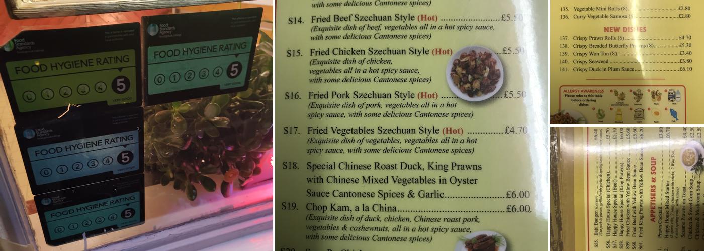 New Happy House Menu