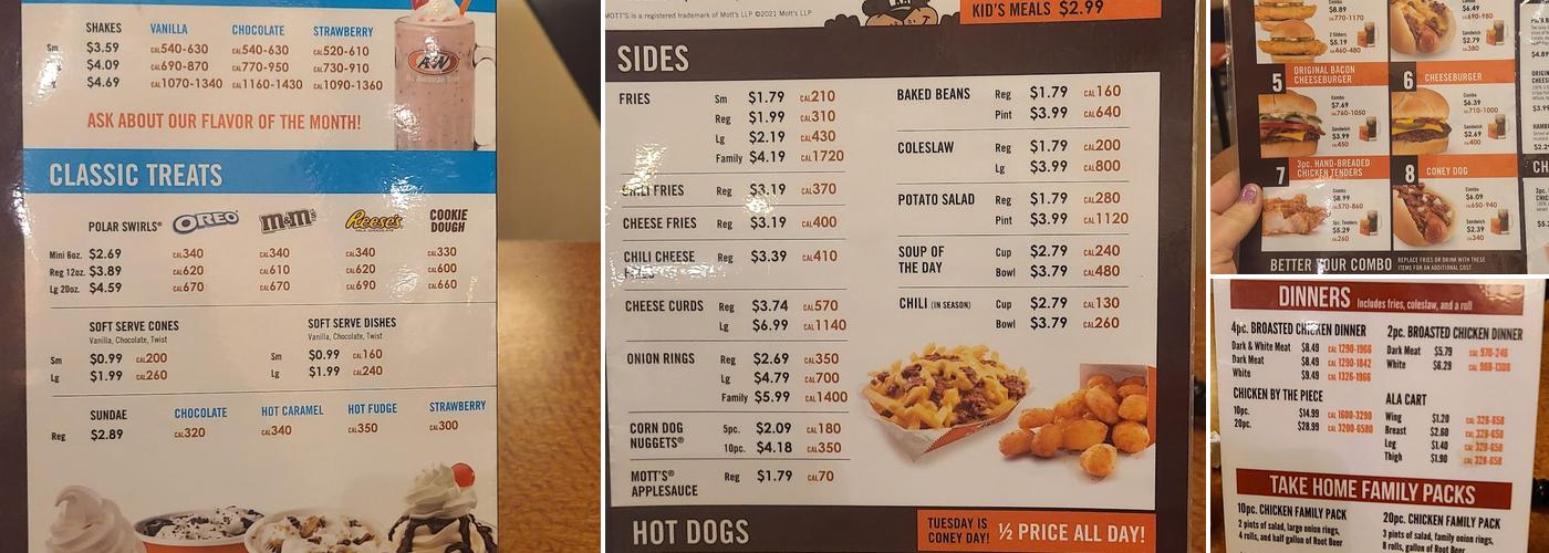 A&W Menu