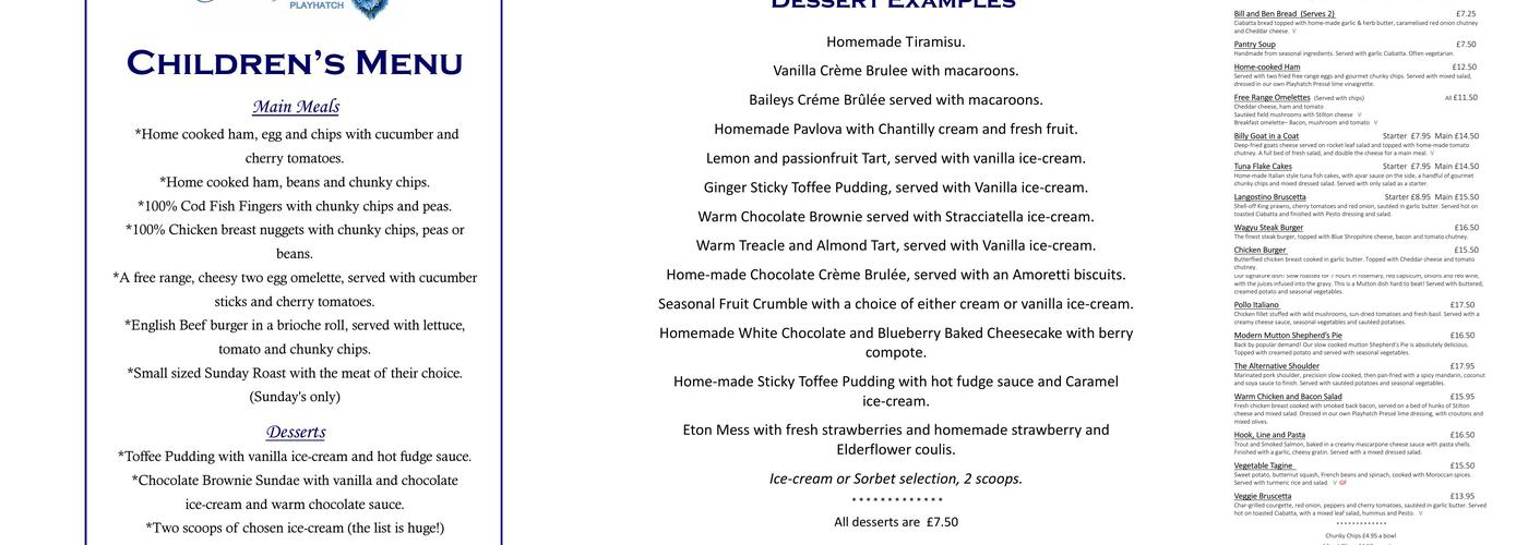 The Shoulder of Mutton Menu