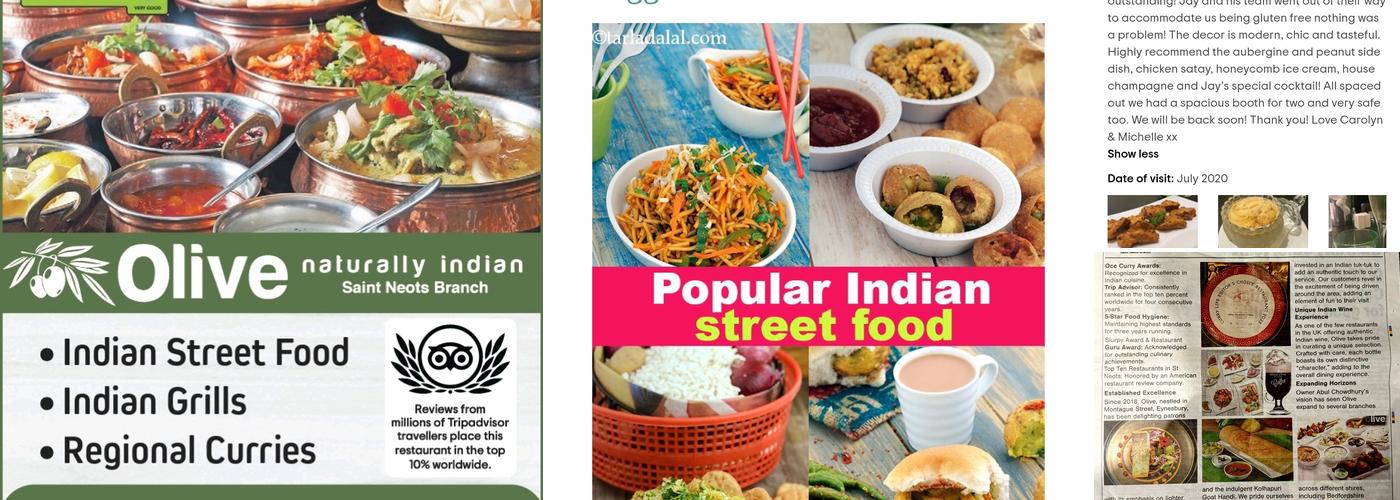 Olive naturally Indian ST Neots Branch Menu