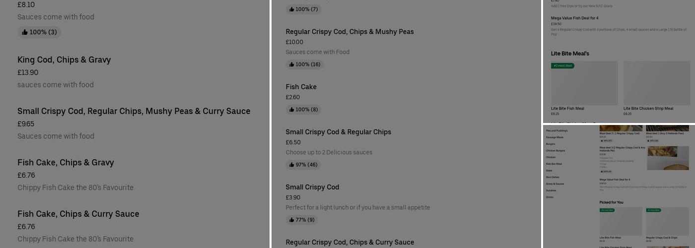 Brobbins Crispy Cod English Fish & Chips Menu