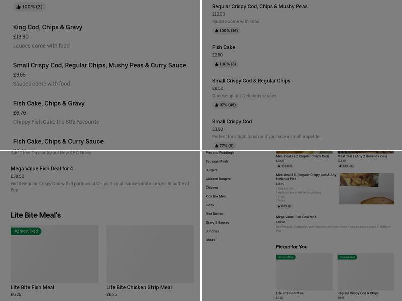 Brobbins Crispy Cod English Fish & Chips Menu