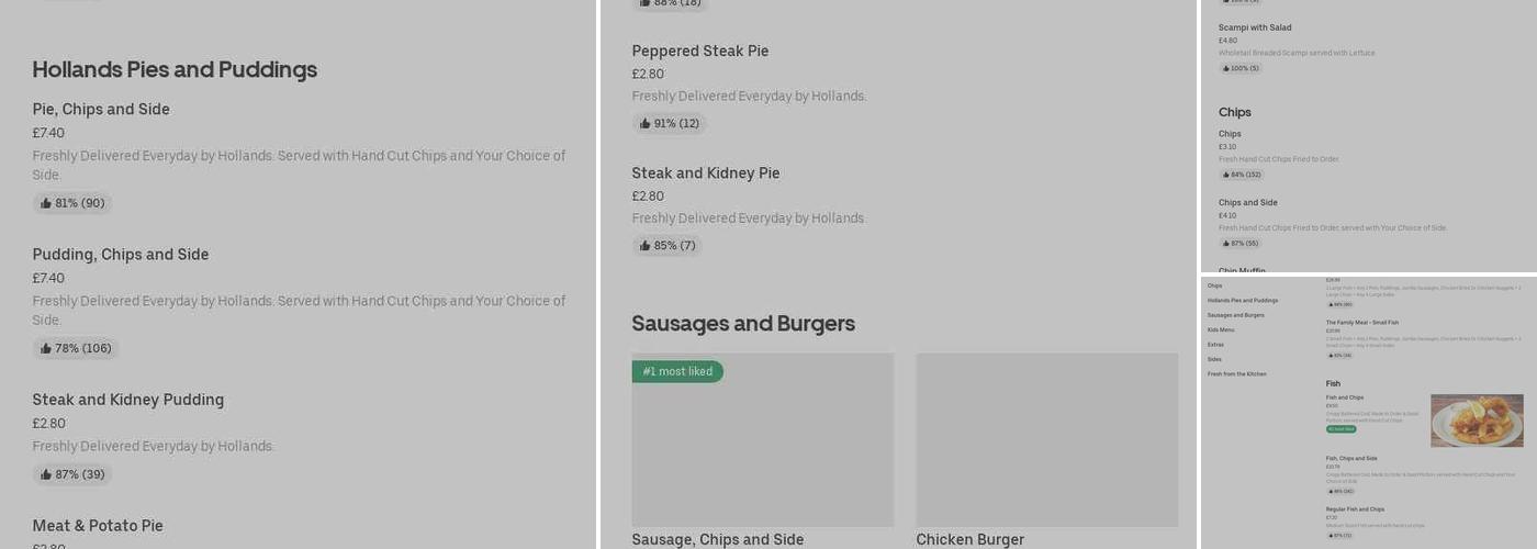 Old Road Chippy Menu