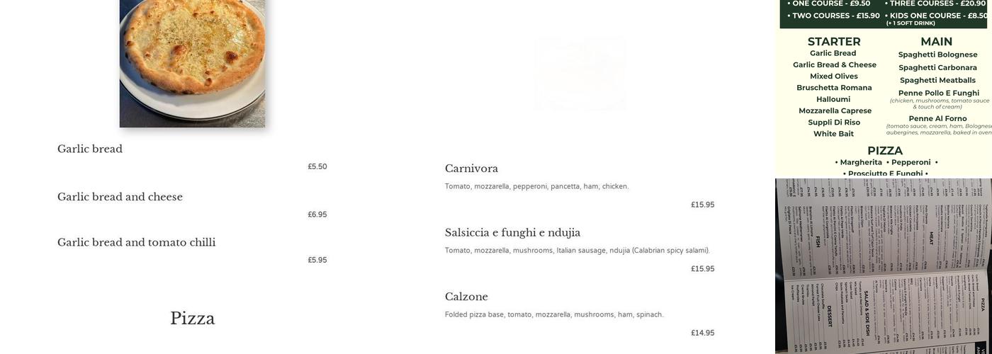 Colosseo Italian Restaurant Menu