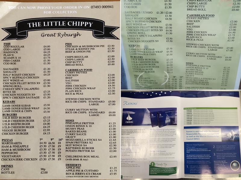 The Little Chippy Menu