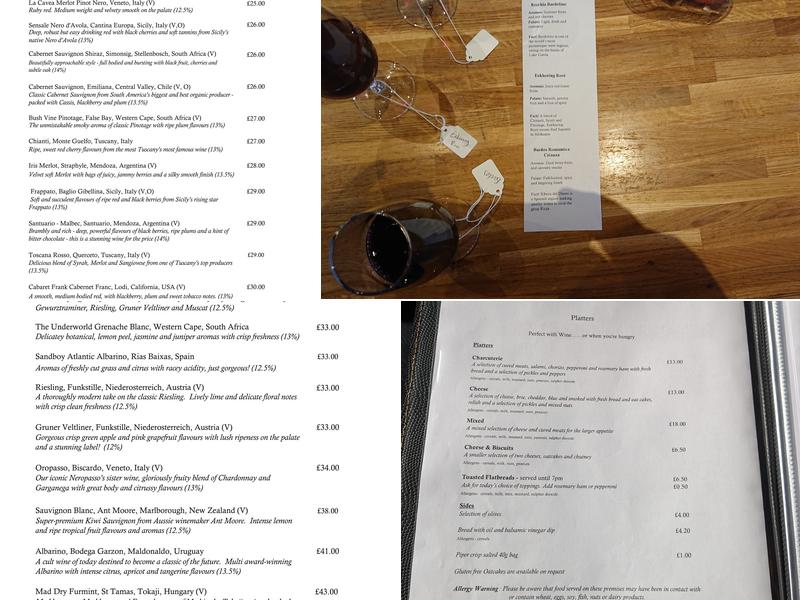The Wine Library Menu