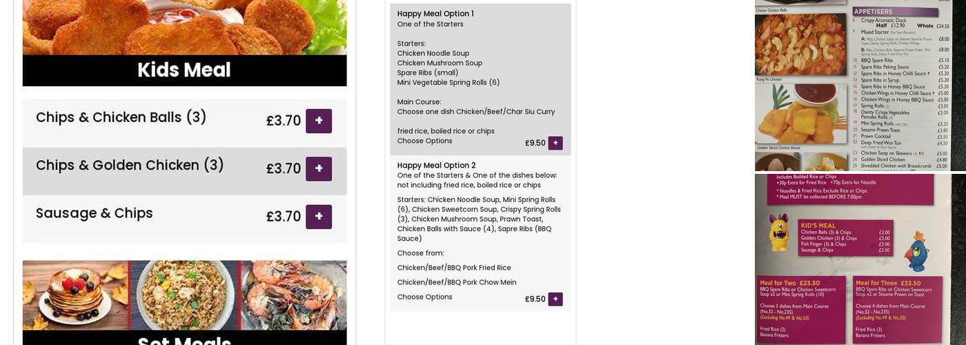 ABC CHINESE TAKE AWAY Menu