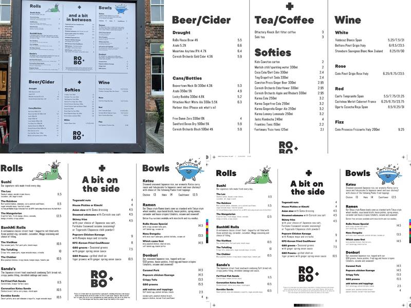 RoBo Asian Bar and Canteen Menu