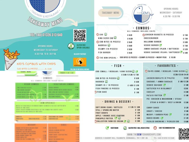 The Gem Fish And Chips Menu