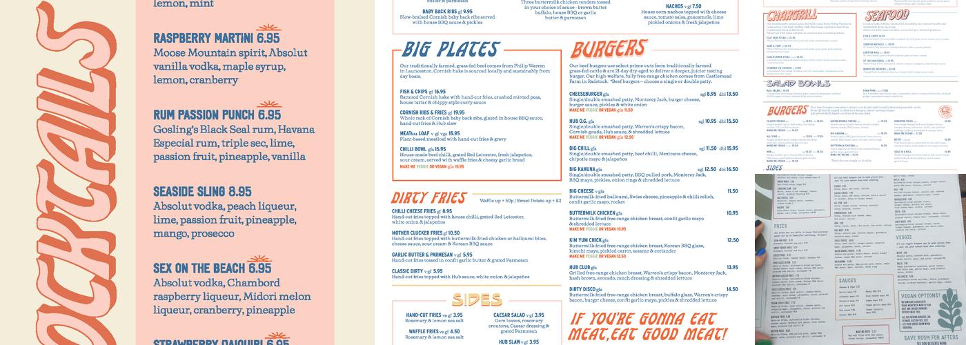 Hub Falmouth Menu
