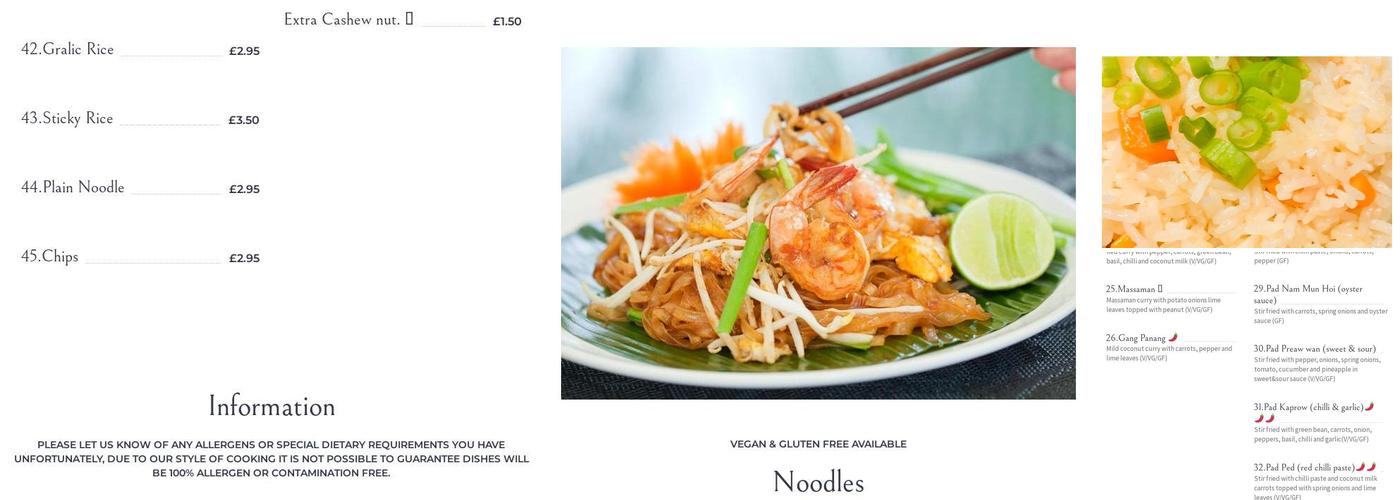 Thai station takeaway Menu