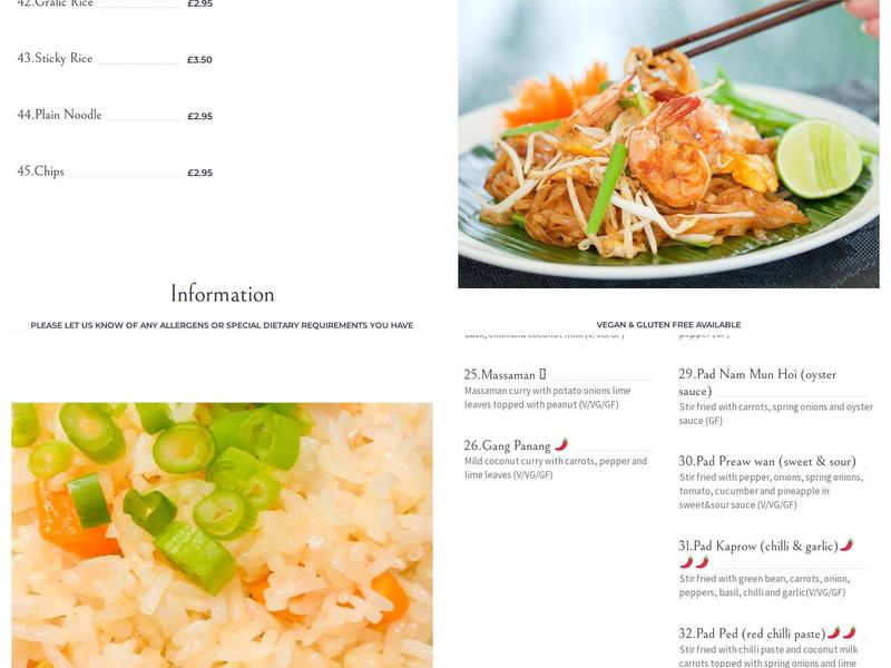 Thai station takeaway Menu