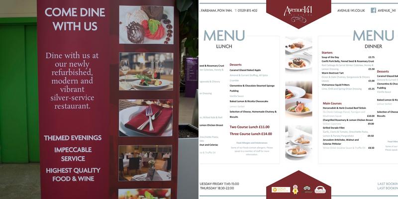 Avenue 141 Menu