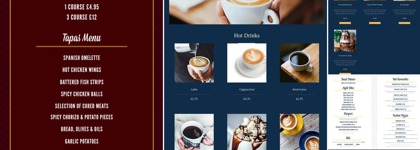 The Sir Joseph Paxton Menu