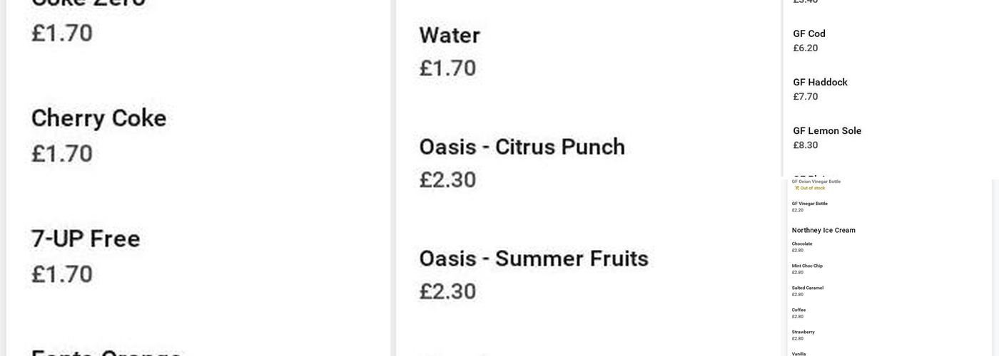 Whistler's Fine Fish & Chips Menu