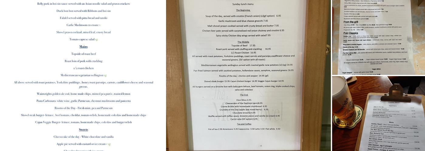The Malt Shovel Menu