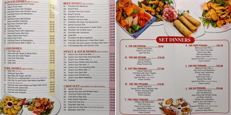 Mayflower Chinese Takeaway Menu
