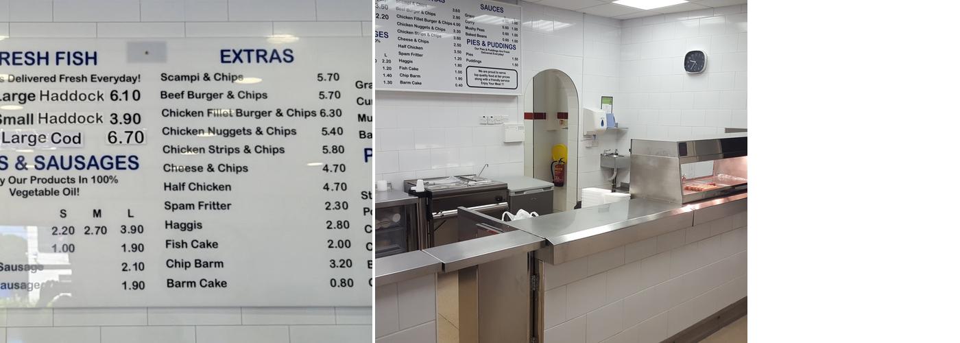 Farington Chippy Traditional Fish & Chips Menu