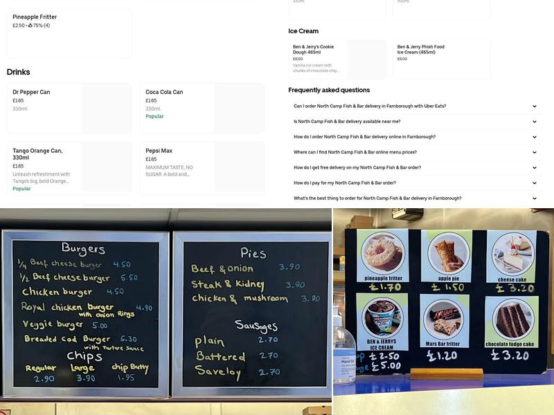 North Camp Fish Bar Menu