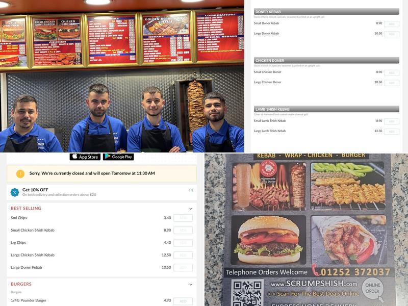 GOLDEN KEBAB HOUSE(SCRUMPSHISH) Menu