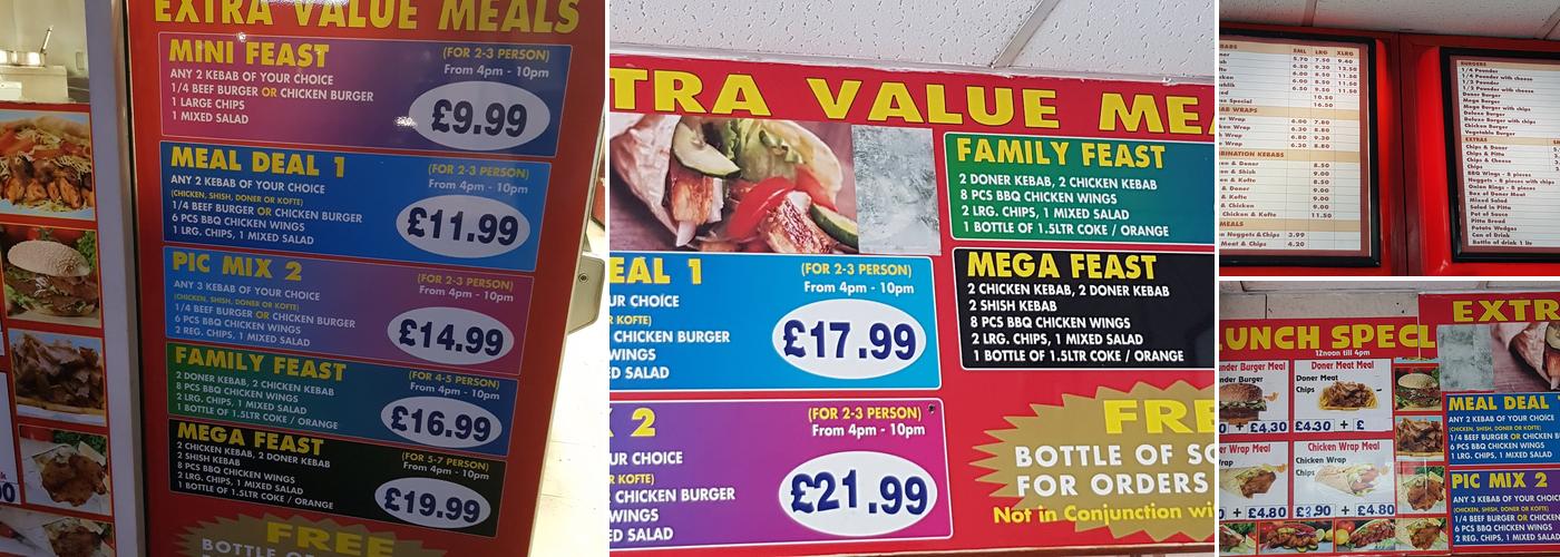 Farnborough Kebab And Burger House Menu