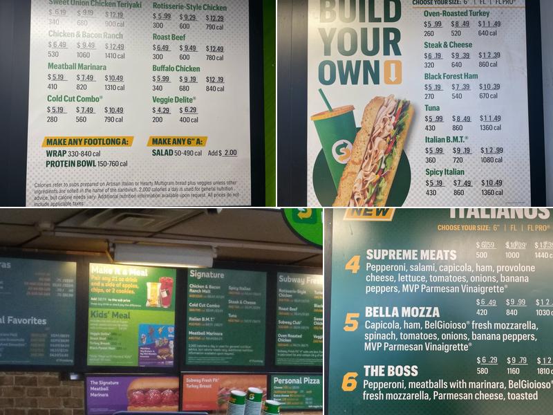 Subway Menu