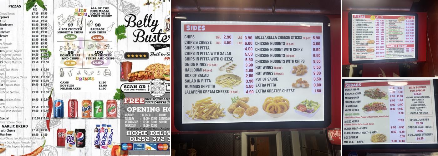 Belly Busters Takeaway Menu