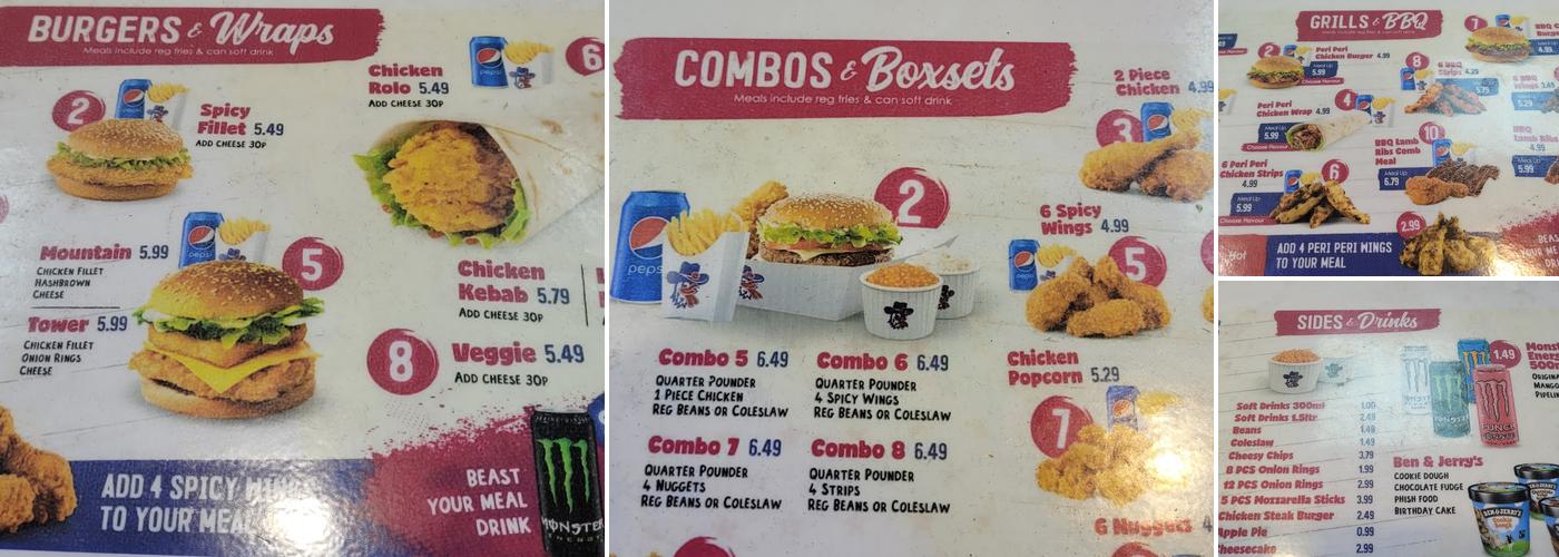 Dallas Chicken & Pizza - Farnborough Menu