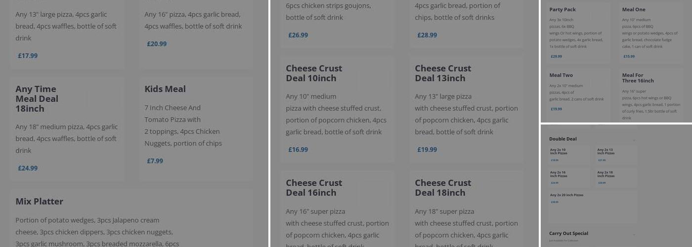 Pizza Time Farnborough Menu