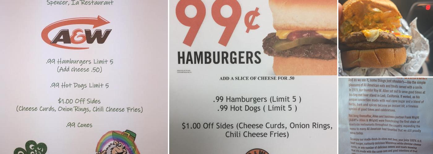 A&W Restaurant Menu