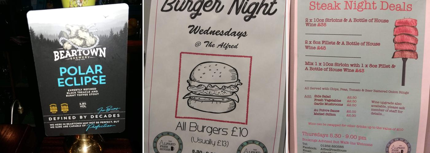 The Alfred Free House Menu