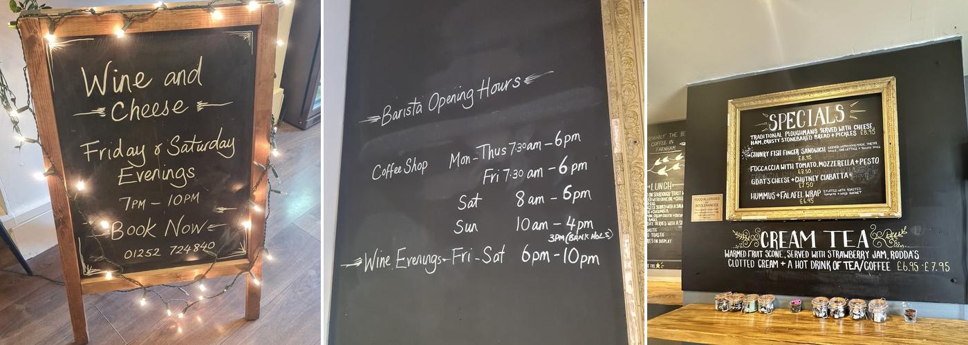 Barista Lounge Menu