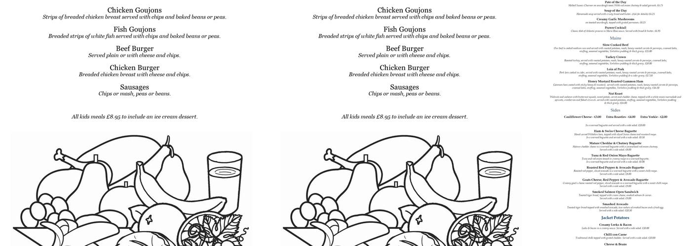 The Barley Mow Tilford Menu