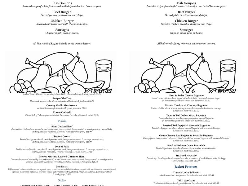 The Barley Mow Tilford Menu