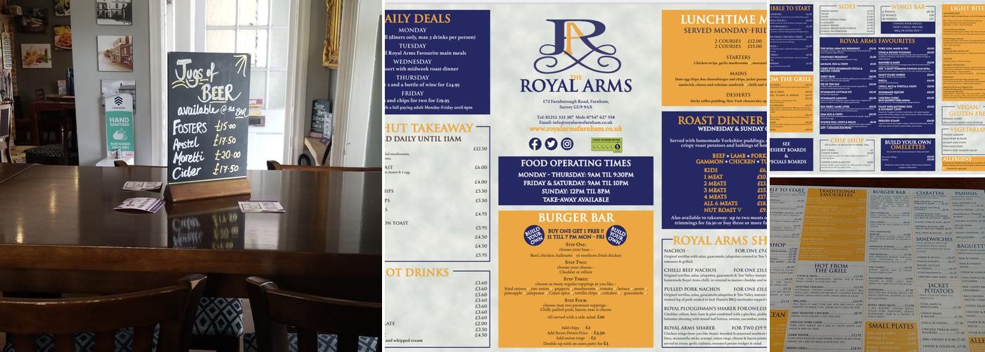 The Royal Arms Menu