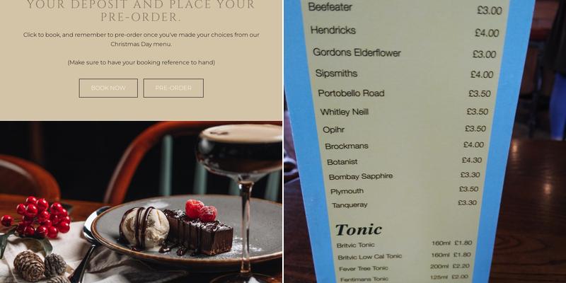 The Golden Cock Menu