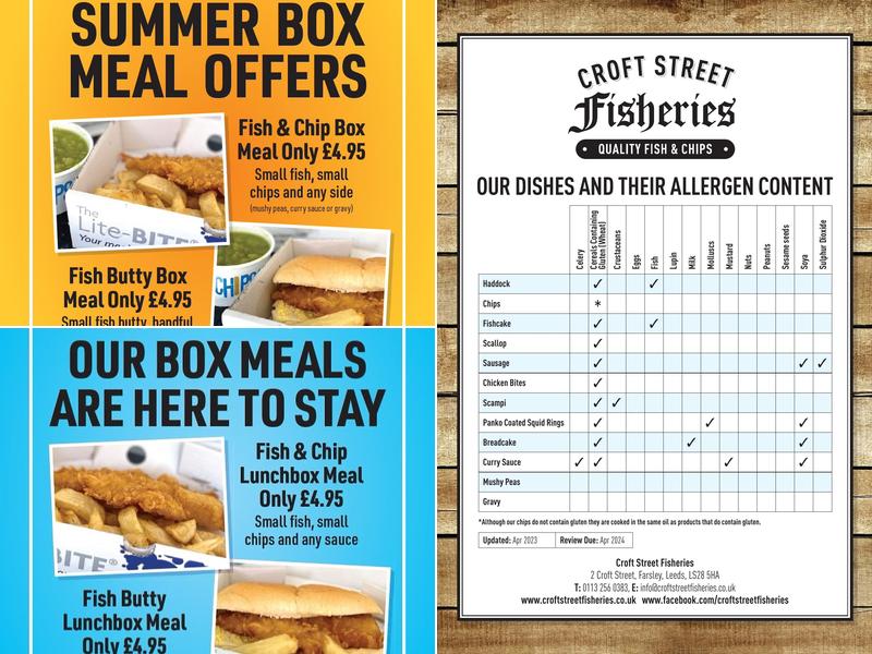 Croft Street Fisheries Menu