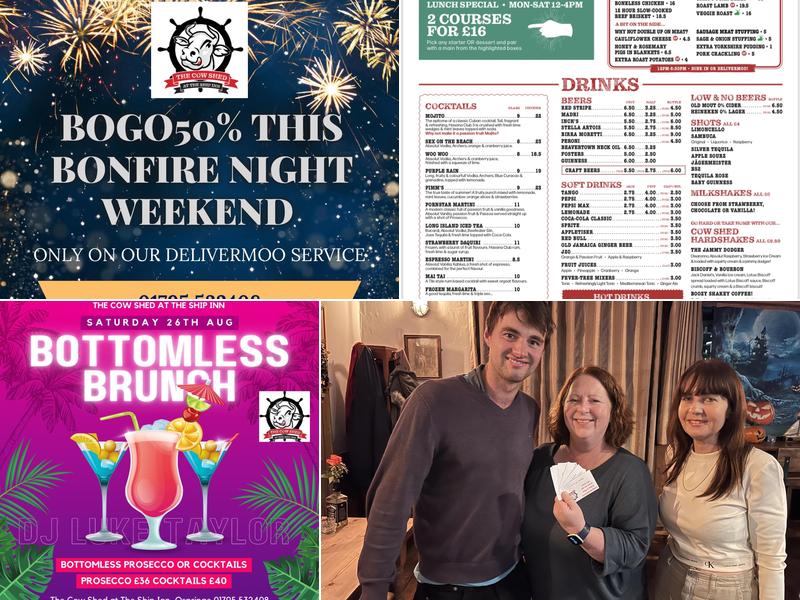 The Cow Shed at The Ship Inn Menu