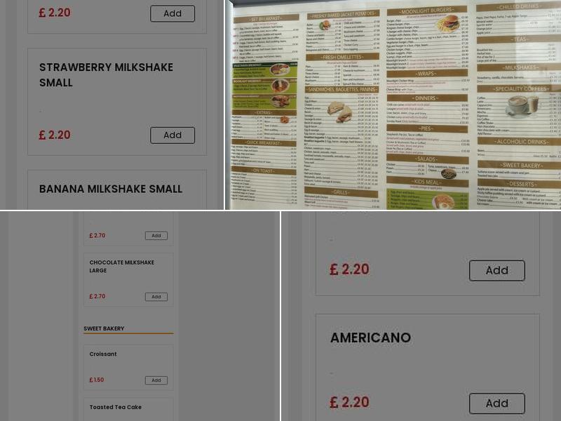 Moonlight Cafe Breakfast Restaurant Menu