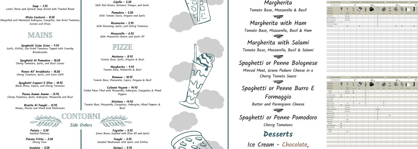 Posillipo - Faversham Menu