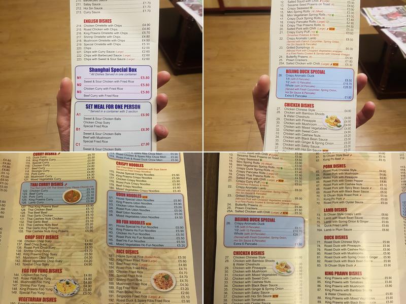 Shanghai Menu