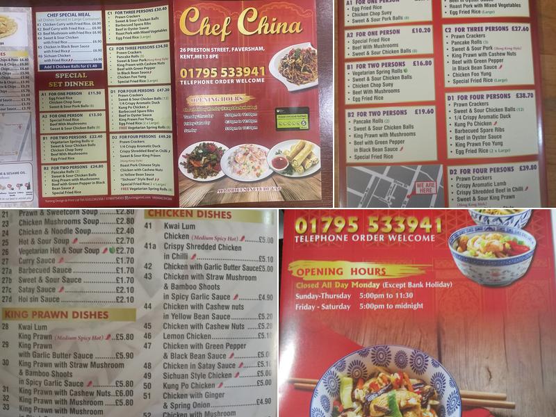 CHEF CHINA Menu