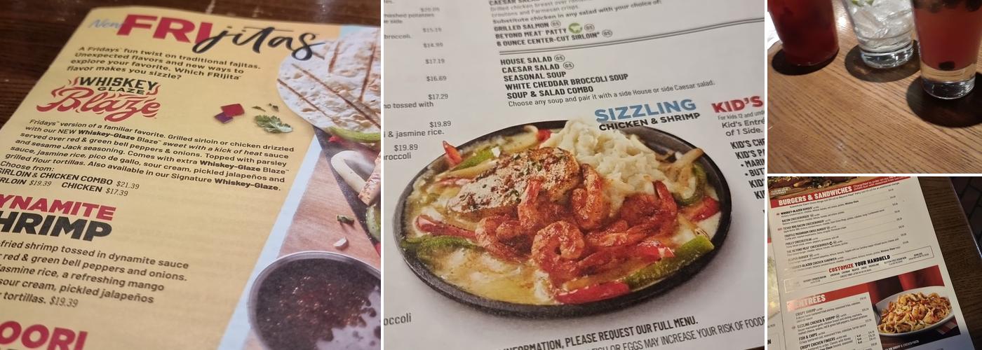 TGI Fridays Menu