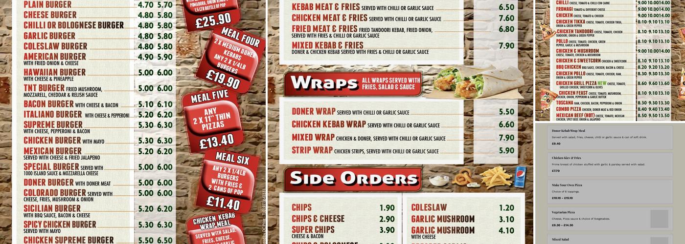 Chicos Pizza Menu