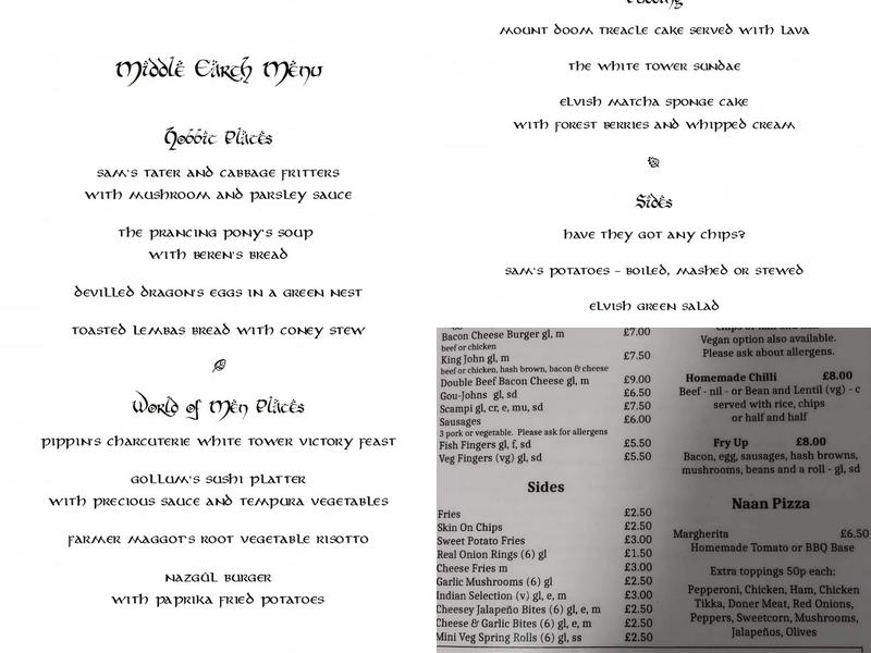 Tafarn John Y Gwas Menu