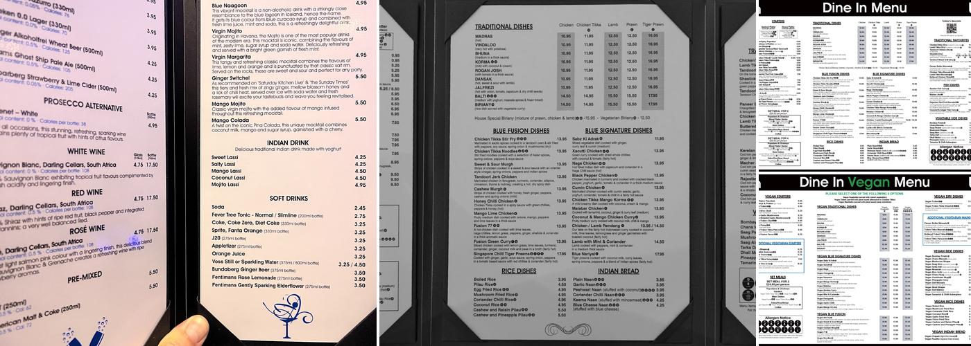 Blue Naan Menu