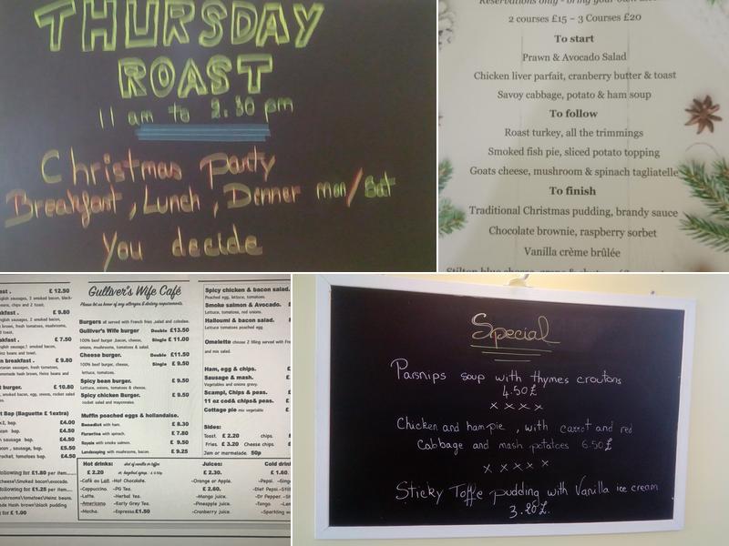 Gulliver's Wife Café Menu