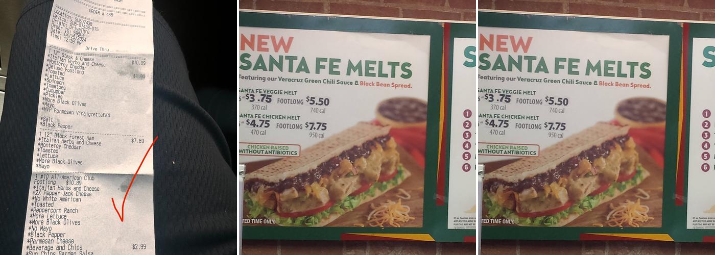 Subway Menu